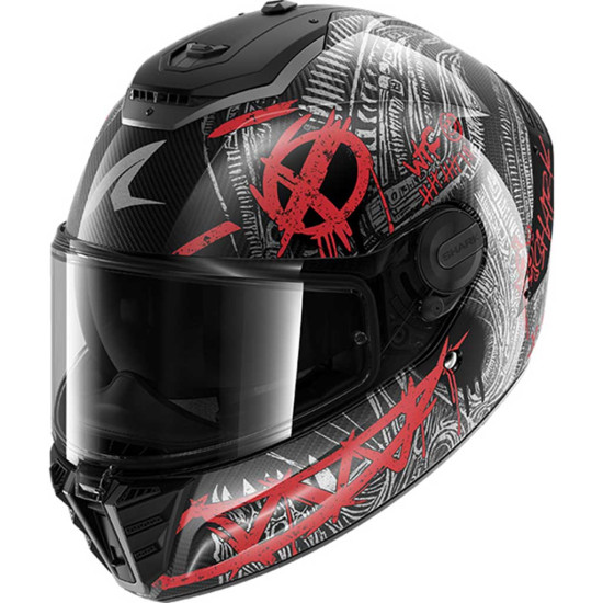 Shark Spartan RS Carbon Shiever DAR Carbon Anthracite Red