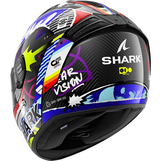 Shark Spartan RS Carbon Streetrush DBU Carbon Blue Yellow White £399.99 Full Face Helmets - SKU 200/HE8163E/DBU1 from RaceLeathers Motorcycle Clothing