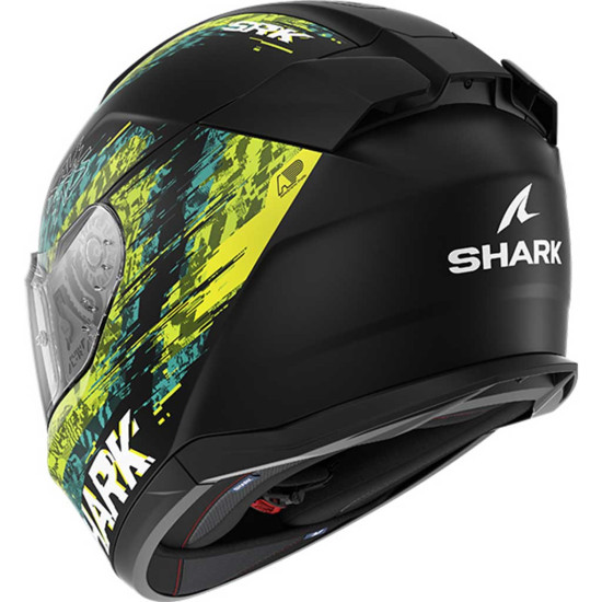 Shark D-Skwal 3 Speed-VIB Matt KGB Matt Black Green Blue £229.99 Full Face Helmets - SKU 210/HE0909E/KGB1 from RaceLeathers Motorcycle Clothing