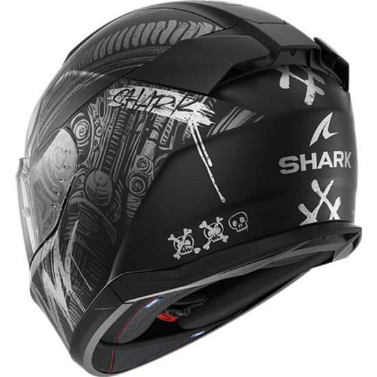 Shark D-Skwal 3 Shiever Matt KAS Matt Black Anthracite Silver £229.99 Full Face Helmets - SKU 210/HE0911E/KAS1 from RaceLeathers Motorcycle Clothing