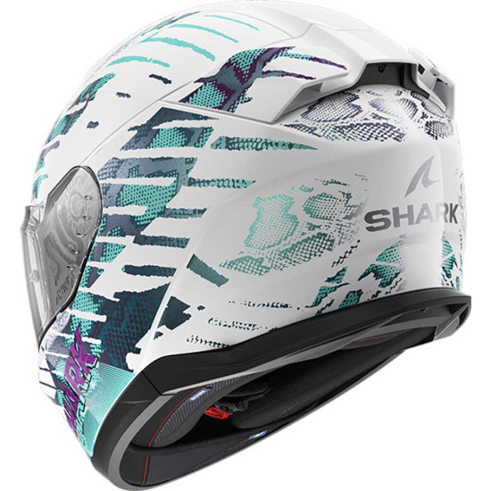 Shark D-Skwal 3 Reptaia WXW White Pearl White £229.99 Full Face Helmets - SKU 210/HE0912E/WXW1 from RaceLeathers Motorcycle Clothing