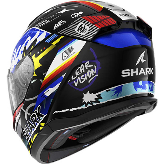 Shark D-Skwal 3 Streetrush KBU Black Blue Pearl £229.99 Full Face Helmets - SKU 210/HE0914E/KBU1 from RaceLeathers Motorcycle Clothing