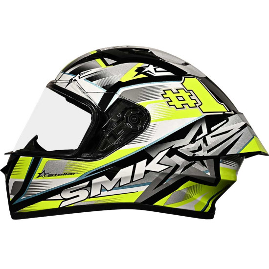 SMK Stellar Sport Uno Yellow Grey Black £89.99 Full Face Helmets - SKU 750/100005841001 from RaceLeathers Motorcycle Clothing