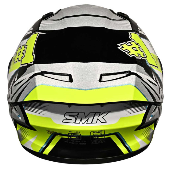 SMK Stellar Sport Uno Yellow Grey Black £89.99 Full Face Helmets - SKU 750/100005841001 from RaceLeathers Motorcycle Clothing