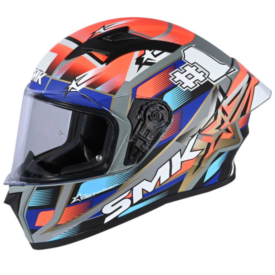 SMK Stellar Sport Uno Red Blue Grey £89.99 Full Face Helmets - SKU 750/100005844601 from RaceLeathers Motorcycle Clothing