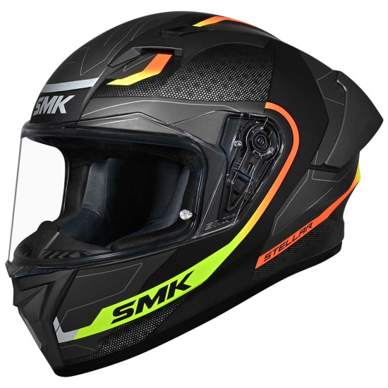 SMK Stellar Sport Flight Black Grey Yellow £89.99 Full Face Helmets - SKU 750/100010752501 from RaceLeathers Motorcycle Clothing