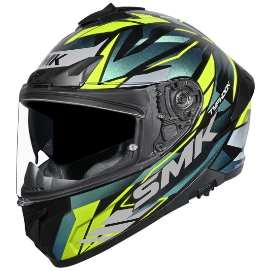 SMK Typhoon Rival Black Grey Fluo Yellow £99.99 Full Face Helmets - SKU 750/100010211201 from RaceLeathers Motorcycle Clothing