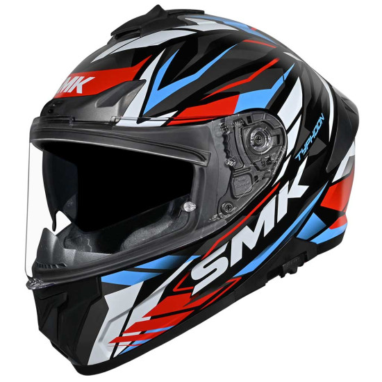 SMK Typhoon Rival Black White Blue Red £99.99 Full Face Helmets - SKU 750/100010212401 from RaceLeathers Motorcycle Clothing