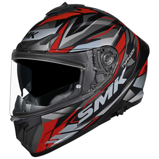 SMK Typhoon Rival Black Grey Red £99.99 Full Face Helmets - SKU 750/100010742301 from RaceLeathers Motorcycle Clothing
