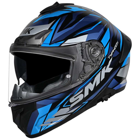 SMK Typhoon Rival Black Blue Light Blue £99.99 Full Face Helmets - SKU 750/100010742901 from RaceLeathers Motorcycle Clothing