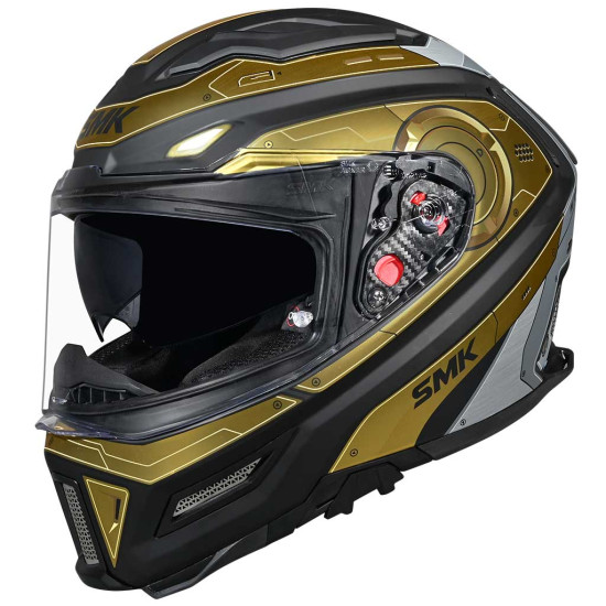 SMK Agnar Cyborg Black Gold Chrome £109.99 Full Face Helmets - SKU 750/100010745901 from RaceLeathers Motorcycle Clothing