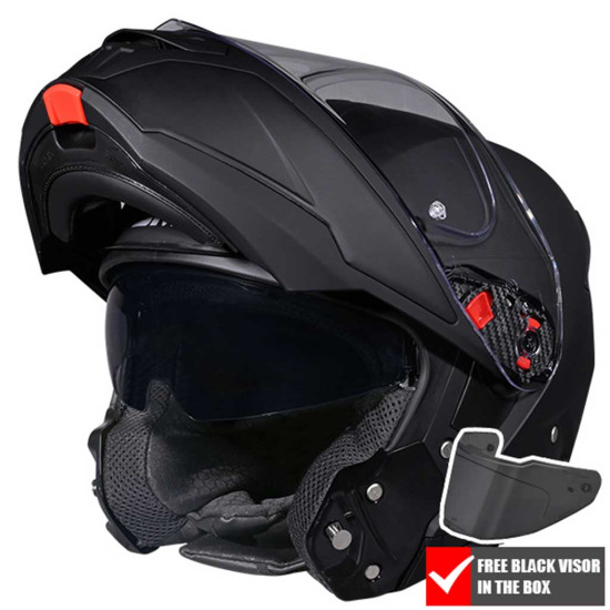 SMK Gullwing Unicolour Matt Black £99.99 Flip Front Motorcycle Helmets - SKU 751/100008440301 from RaceLeathers Motorcycle Clothing