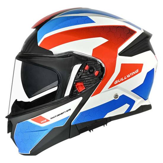 SMK Gullwing V2 Sonic White Blue Red £109.99 Flip Front Motorcycle Helmets - SKU 751/100010747701 from RaceLeathers Motorcycle Clothing