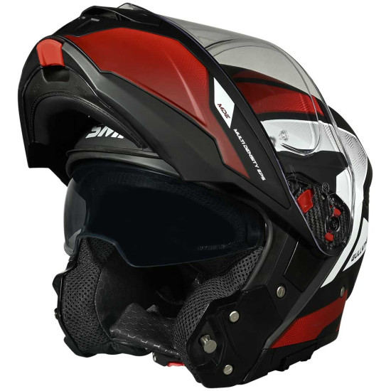 SMK Gullwing V2 Sonic Matt Black Grey Red £109.99 Flip Front Motorcycle Helmets - SKU 751/100010213601 from RaceLeathers Motorcycle Clothing