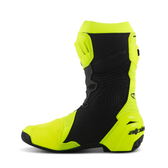 Alpinestars Supertech R Vented Yellow Fluo Black £531.99 Mens Motorcycle Racing Boots - SKU 222012155141 from RaceLeathers Motorcycle Clothing