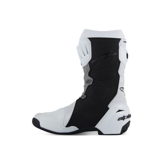 Alpinestars Supertech R Vented White Mid Grey Black £531.99 Mens Motorcycle Racing Boots - SKU 2220121202441 from RaceLeathers Motorcycle Clothing