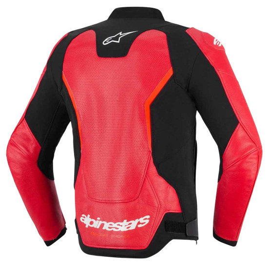 Alpinestars GP Force V2 Leather Jacket Airflow Red Fluo
