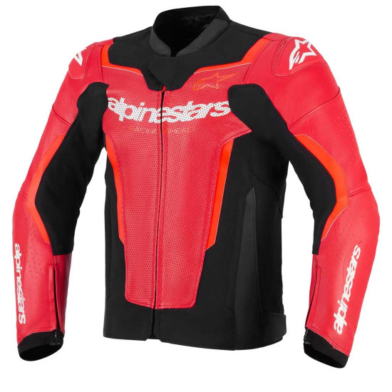Alpinestars GP Force V2 Leather Jacket Airflow Red Fluo £398.99 Mens Motorcycle Jackets - SKU 3100326315550 from RaceLeathers Motorcycle Clothing