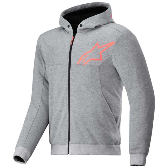 Alpinestars Chrome V2 Sport Hoodie Grey Heather Red Fluo £170.99 Mens Motorcycle Jackets - SKU 420032591992XL from RaceLeathers Motorcycle Clothing