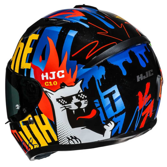 HJC C10 Fop MC23 Blue White Fluo £99.99 Full Face Helmets - SKU C10FBWF2XS from RaceLeathers Motorcycle Clothing