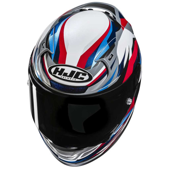 HJC RPHA 12 Dravix MC21 White Blue Red £429.99 Full Face Helmets - SKU RP12DWBR2XL from RaceLeathers Motorcycle Clothing