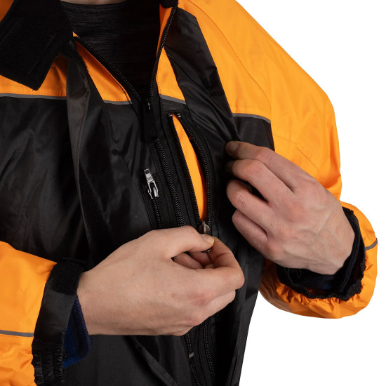 Oxford Rainseal Oversuit Black Orange £59.99 Waterproofs - SKU RM2110042XL from RaceLeathers Motorcycle Clothing