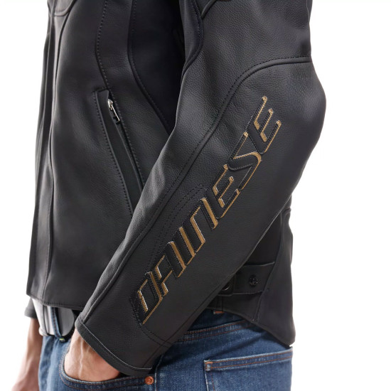 Dainese Racing 5 Leather Jacket Black/Gold
