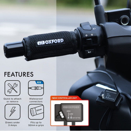 Oxford HotGrips Wrap - Advanced Heated Overgrips £69.99 Heated Motorcycle Grips - SKU EL694 from RaceLeathers Motorcycle Clothing