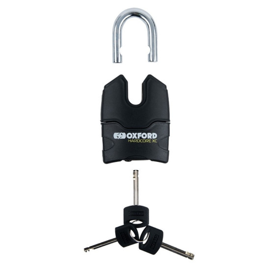 Oxford Hardcore XC13 11mm Padlock Black £49.99 Security - SKU LK169 from RaceLeathers Motorcycle Clothing