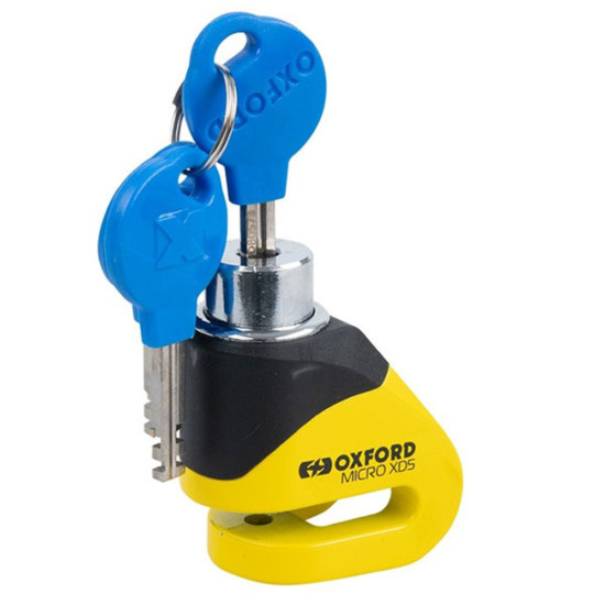 Oxford Micro XD5 Disc Lock Yellow/Black £27.99 Security - SKU LK205 from RaceLeathers Motorcycle Clothing