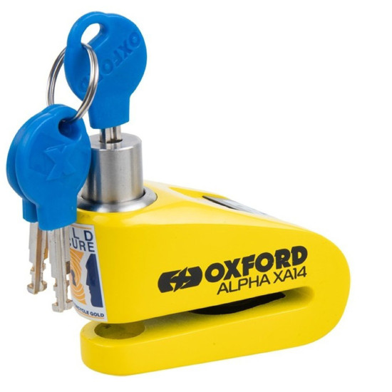 Oxford Alpha XA14 Alarm Disc Lock Yellow/Black