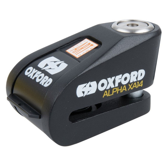 Oxford Alpha XA14 Alarm Disc Lock Black/Black £89.99 Security - SKU LK218 from RaceLeathers Motorcycle Clothing
