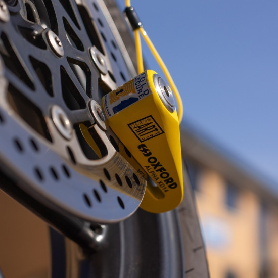 Oxford Alpha XD14 Disc Lock (14mm pin) Yellow £69.99 Security - SKU LK276 from RaceLeathers Motorcycle Clothing