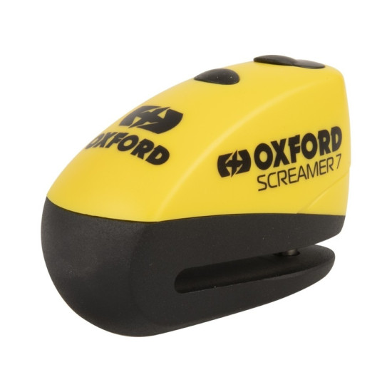 Oxford Screamer7 Alarm Disc Lock Yellow/black £49.99 Security - SKU LK290 from RaceLeathers Motorcycle Clothing