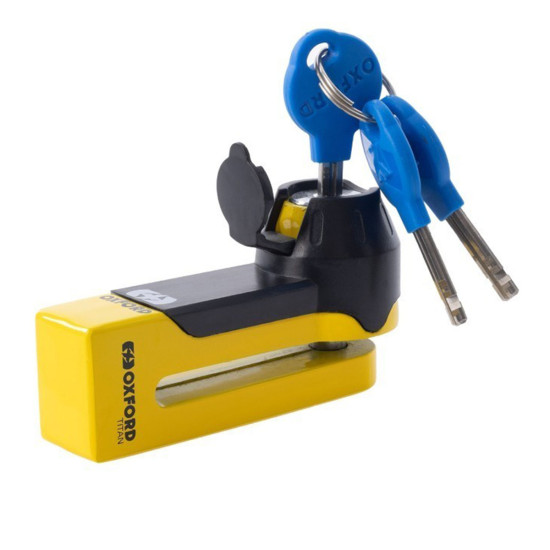 Oxford Titan 10mm Pin Disc Lock Yellow incl. Pouch