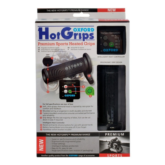 Oxford HotGrips Premium Sports £79.99 Heated Motorcycle Grips - SKU OF692 from RaceLeathers Motorcycle Clothing