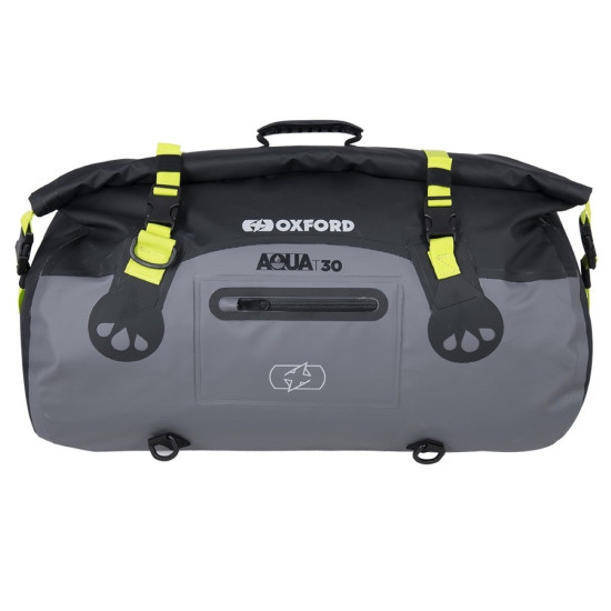 Oxford Aqua T-30 Roll Bag- Black/Grey/Fluo £74.99 Motorcycle Luggage - SKU OL461 from RaceLeathers Motorcycle Clothing