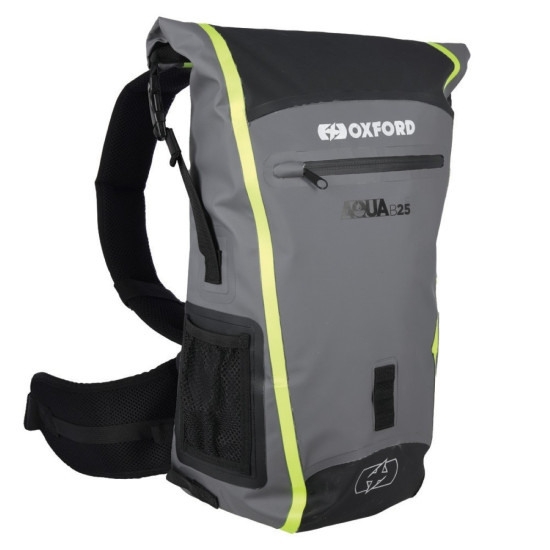 Oxford Aqua B-25 Hydro Backpack - Black/Grey/Fluo £79.99 Motorcycle Luggage - SKU OL466 from RaceLeathers Motorcycle Clothing