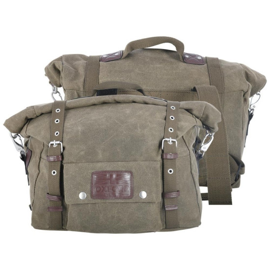 Oxford Heritage Panniers Khaki 40L £139.99 Motorcycle Luggage - SKU OL578 from RaceLeathers Motorcycle Clothing