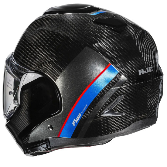 HJC F100 Carbon Stan White Blue Red £429.99 Flip Front Motorcycle Helmets - SKU F100CSWBR2XL from RaceLeathers Motorcycle Clothing