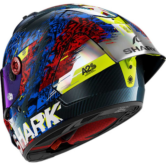 Shark Aeron-GP FIM 2 Speed-Vib Carbon Blue Red £999.99 Full Face Helmets - SKU 200/HE4110E/DBR1 from RaceLeathers Motorcycle Clothing