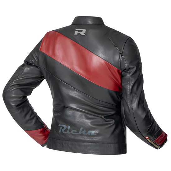 Richa Paige Ladies Leather Jacket Black Bordeaux Red