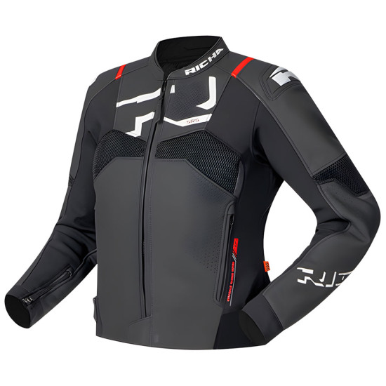 Richa Stradale Evo Leather Ladies Jacket Black White £329.99 Ladies Motorcycle Jackets - SKU 080/STRAL/BW/34 from RaceLeathers Motorcycle Clothing