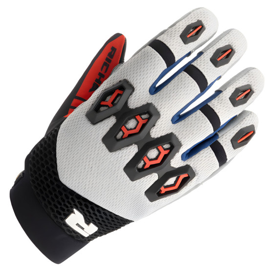 Richa R-MX Gloves Grey Red £34.99 Mens Motorcycle Gloves - SKU 081/RMX/GR/02 from RaceLeathers Motorcycle Clothing