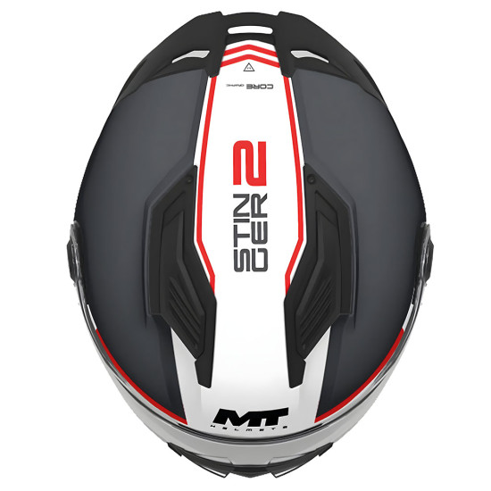 MT Stinger 2 Core A5 Matt Black White Red £79.99 Full Face Helmets - SKU M1334C76A5206 from RaceLeathers Motorcycle Clothing