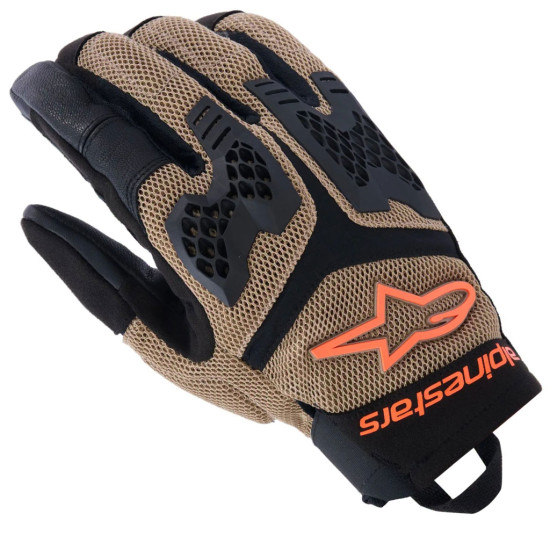 Alpinestars Manti Air Gloves Dark Khaki Black Orange Fluo