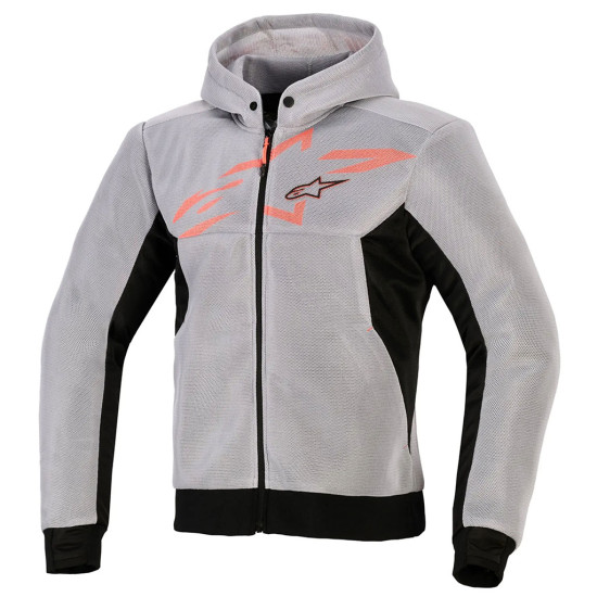 Alpinestars Chrome Superairflow Hoodie Black Mid Grey Red Fluo £180.49 Mens Motorcycle Jackets - SKU 420022611962XL from RaceLeathers Motorcycle Clothing