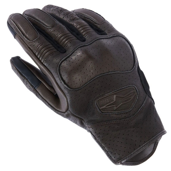 Alpinestars Mustang V3 Leather Gloves Dark Brown Black