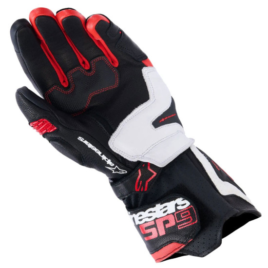 Alpinestars SP-9 Gloves Black White Bright Red £147.24 Mens Motorcycle Gloves - SKU 350052613042XL from RaceLeathers Motorcycle Clothing