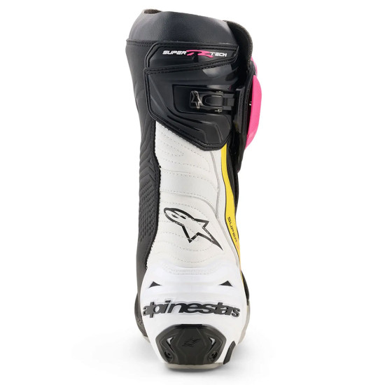Alpinestars Supertech R Black Magenta White Yellow £531.99 Mens Motorcycle Racing Boots - SKU 2220021163441 from RaceLeathers Motorcycle Clothing